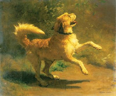 Rudolf Koller Springender Hund Norge oil painting art